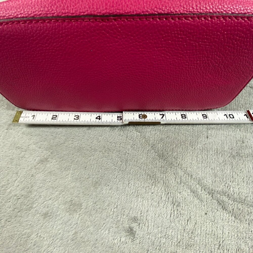 Michael Kors Addison Messenger Bag Women S Electric Pink Leather Crossbody Strap - Picture 9 of 16